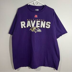 NFL Baltimore Ravens Football Logo Purple White Short Sleeve T-Shirt Mens 2XL